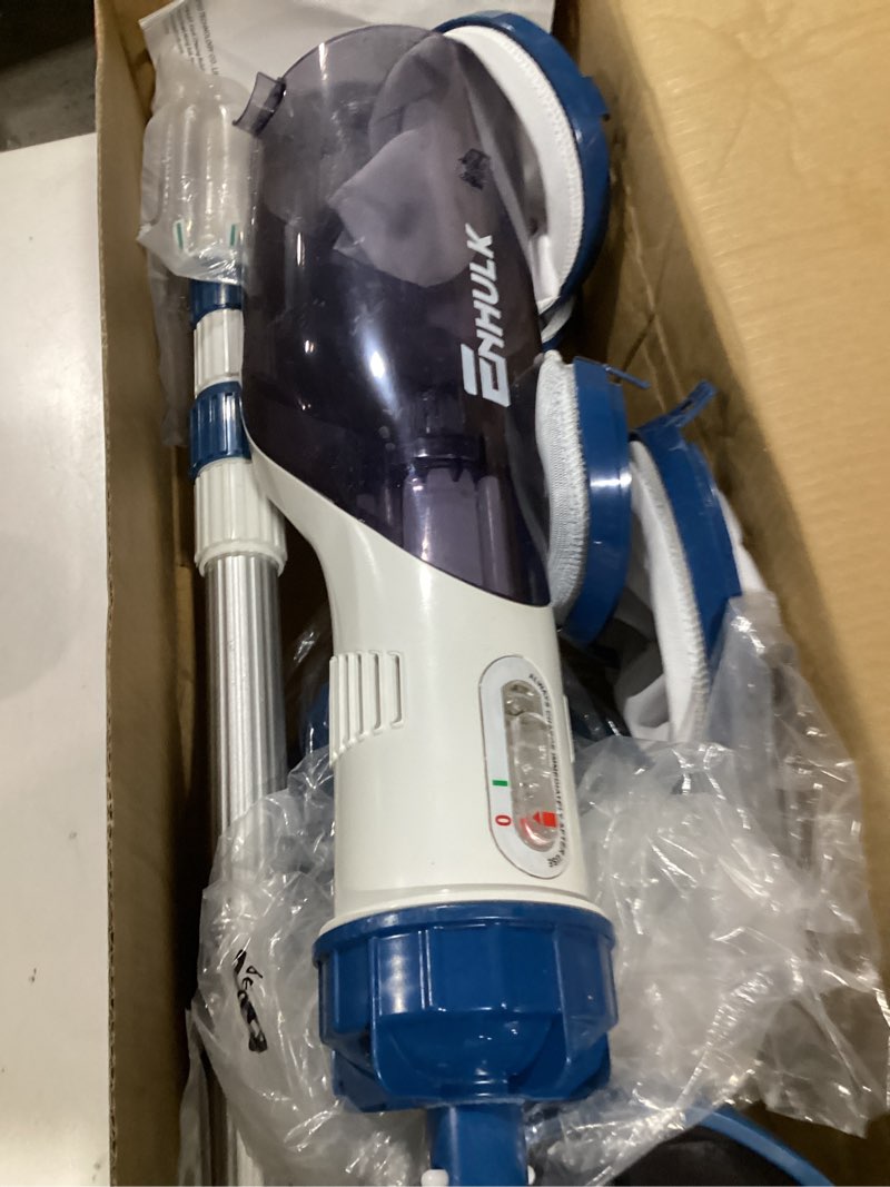 Condition photo showing Good Condition for pool vacuum for above ground pool with a telescopic pole, running time up to 1h, t403 handheld rechargeable pool cleaner with powerful suction up to 18.5 gallons/min, ideal for leaves, debris l1 blue