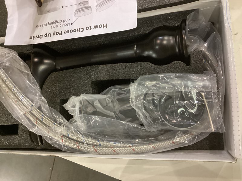 Condition photo showing Good Condition for BWE Vessel Sink Faucet Oil Rubbed Bronze Bathroom Faucet with Pop Up Drain Assembly and Supply Hose Single-Handle Single Hole Tall Bathroom Faucet Vanity Lavatory Mixer Tap Tall Body Tall Version Oil Rubbed Bronze