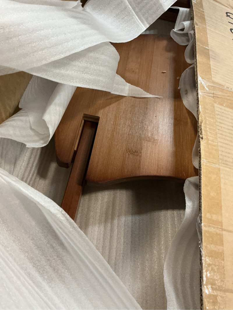 Condition photo showing Good Condition for folding bar stool for kitchen, portable wooden bar stool, foldable bamboo bar stools set of 1 for home kitchen breakfast counter (brown) (walnut small)