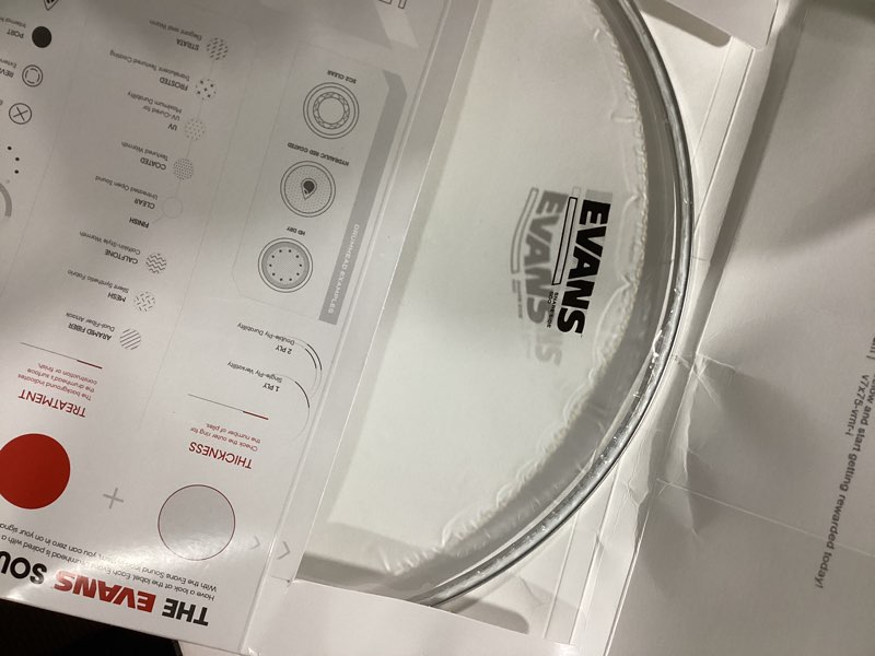 evans clear 500 snare side drum head - single ply 5mil film drumhead - ideal for deep drums or heavy rock - 14 inch