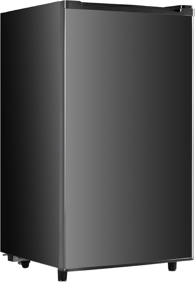 OLIXIS KEOLI-X98ABK-A Mini Fridge with Freezer, 3.2 Cu.Ft Single Door Refrigerator with Adjustable Thermostat, Inky