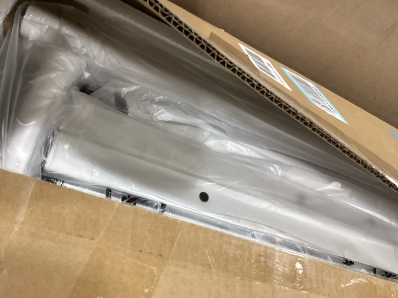 Condition photo showing New/Like New for SIDUCAL Small Standing Desk, Portable Stand Up Desk, Height Adjustable Mobile Standing Table Converter with Wheels Computer Workstations, Rolling Laptop Cart for Stand or Sit, Vintage Oak Standard Vintage Oak