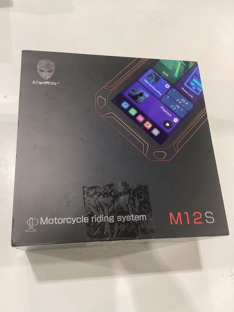 Condition photo showing As Is for USED NOT TESTED   M12S Motorcycle 77G Millimeter Wave Radar Blind Spot Warning,Dash cam Front and Rear,Wire