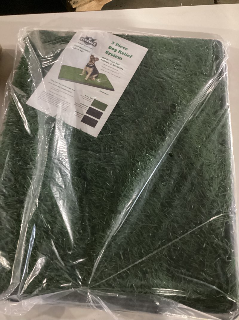 Condition photo showing New/Like New for artificial grass puppy pee pad for dogs and small pets - 16x20 inch, reusable 3-layer potty training pad with tray - dog house and pet supplies by petmaker small 3-layer system