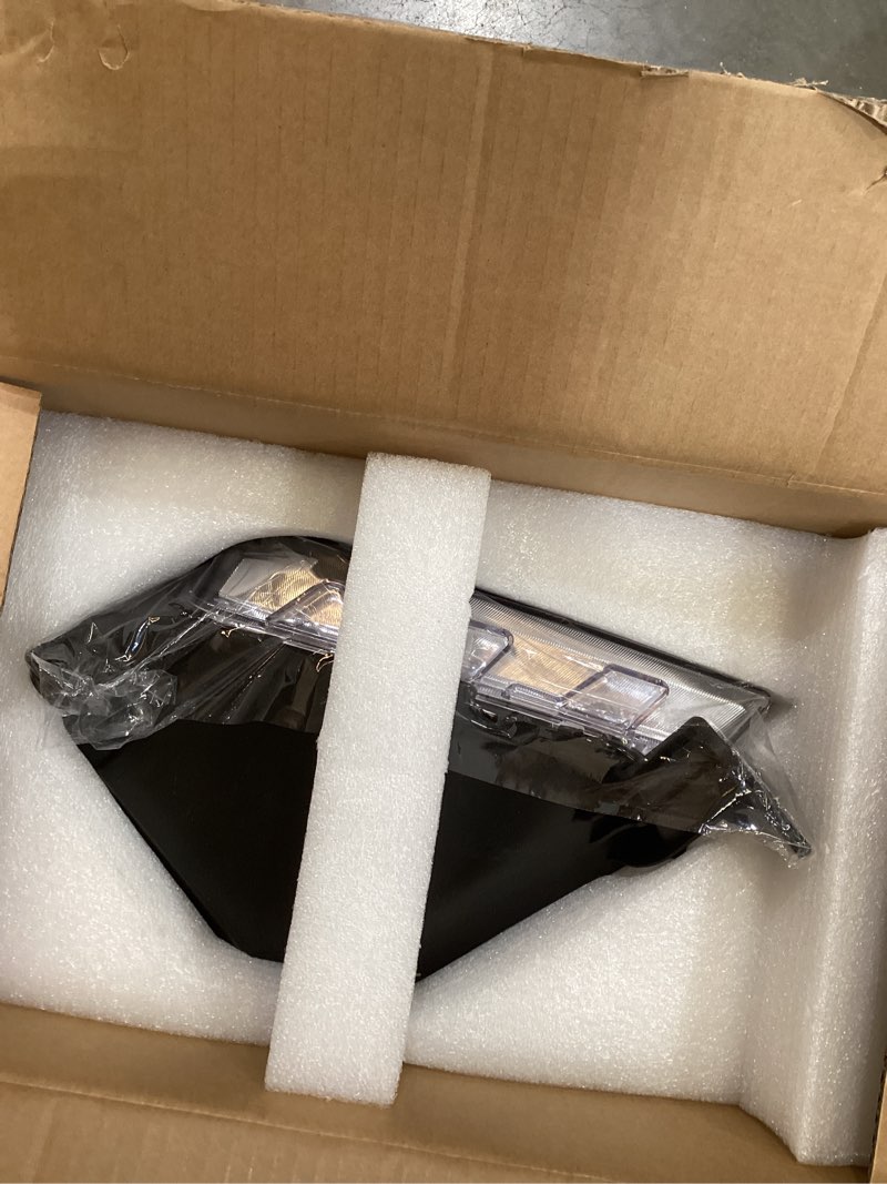 Condition photo showing As Is for oem style chrome bezel halogen headlight assembly compatible with 2021-2023 ford f150 f-150 right passenger side ml3z-13008-k fo2502409 chrome bezel right passenger side