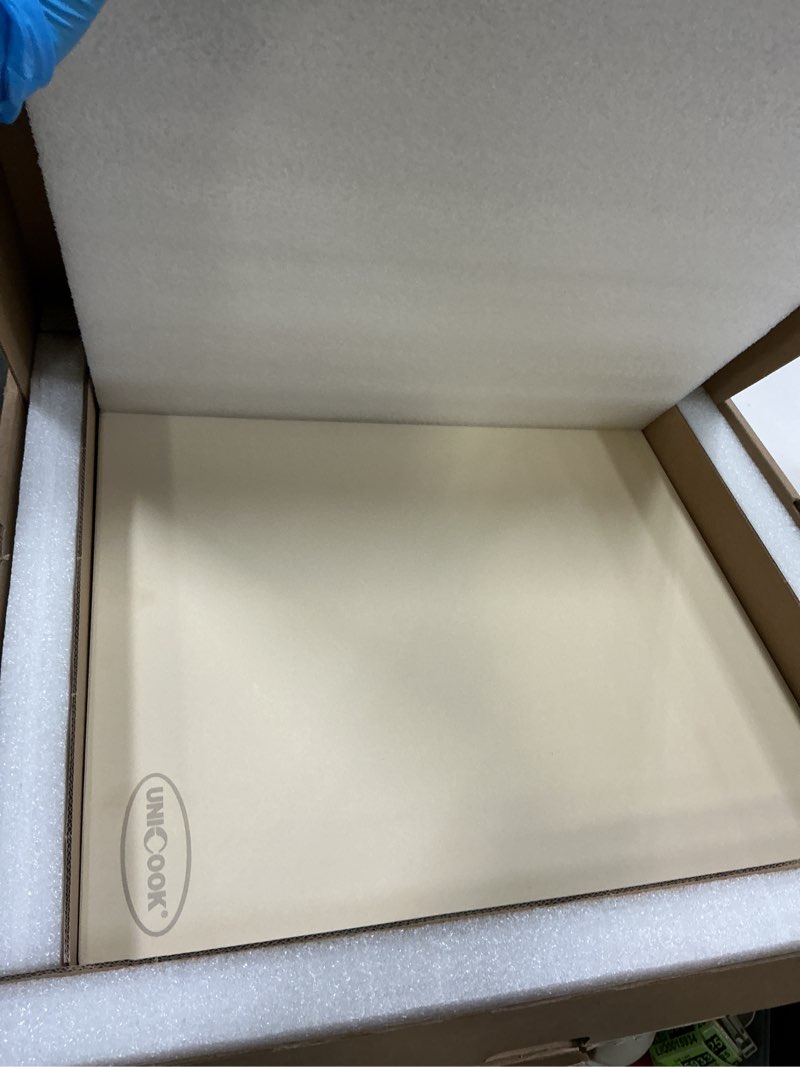 Condition photo showing Good Condition for Unicook Extra Large Pizza Stone 18 Inch, Square Baking Stone for Oven and Grill, Heavy Duty Bread Pi