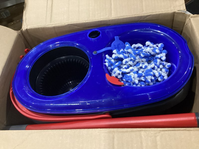 Condition photo showing As Is for o-cedar rinseclean spin mop & bucket system | clean with clean water | removes 99% of bacteria