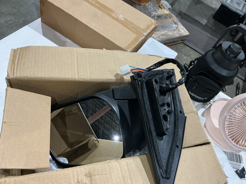 Condition photo showing As Is for right passenger side mirror compatible with 2009 2010 2011 2012 toyota rav4 with manual folding power glass heated turn signal black replace#879080r020(7pins)(usa bulit)