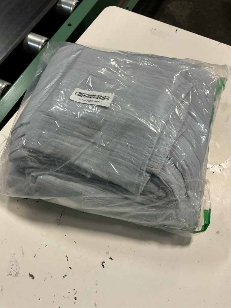 Condition photo showing Good Condition for emme muslin cotton duvet cover set blue twin size linen like soft breathable lightweight summer comforter cover set with zipper closure (blue, twin, 68"x90") 04 - blue twin(68"×90")