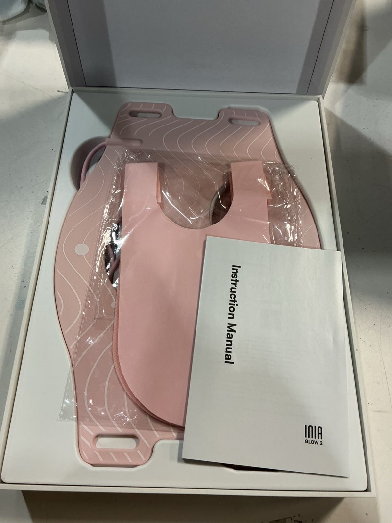 Condition photo showing New/Like New for INIA Red Light Therapy Mask for Face – 4 Light Modes with 850nm NIR, Red & Blue LED Light Therapy, 2600mAh Rechargeable LED Face Mask for Radiant Glow at Home, Pink