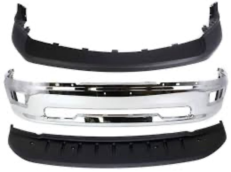 hecasa front bumper face bar compatible with 2009-2012 dodge ram 1500w/fog hole not fit sport models bumper cover steel chrome silvery replacement for 55112609aa ch1002386