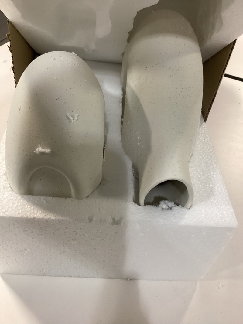 Condition photo showing New/Like New for NOBULA White Ceramic Donut Vases – Modern Home Decor for Living Room, Bedroom & Table Centerpiece - Minimalist Nordic – Unique Vases for Olive Plant & Flowers – Decorative Coffee Table Vase Set of 2