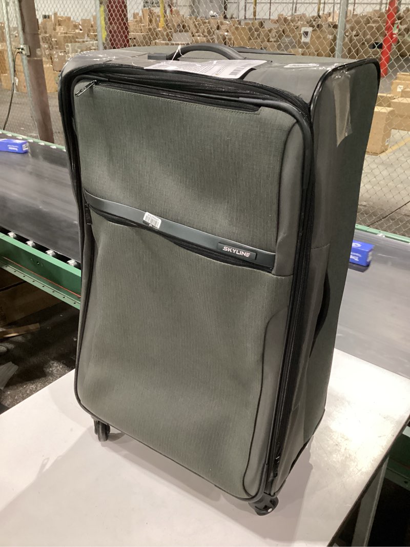 Condition photo showing Good Condition for skyline softside large checked spinner suitcase - gray heather