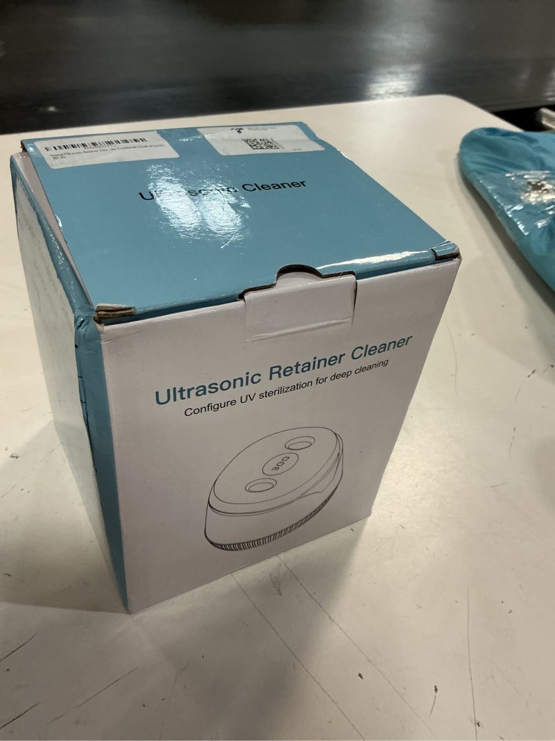 Condition photo showing New/Like New for dental ultrasonic retainer cleaner machine: 45khz dental cleaning pod with digital timer & 200ml, cleaning for dentures, mouth guards, aligners, night guards, braces, toothbrush heads & jewelry, white