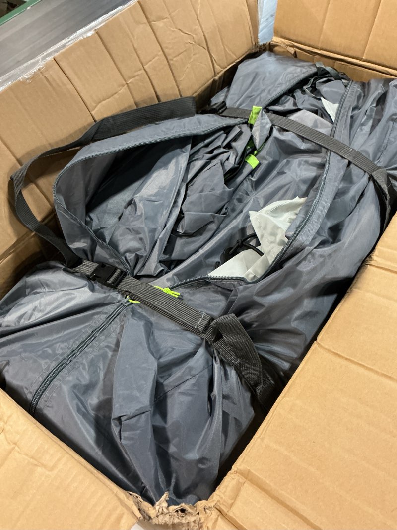 Condition photo showing Good Condition for joytutus suv tailgate tent with awning shade, car roof canopy and poles, water resistant camping tent, outdoor travel preferred, universal fit most suv- green