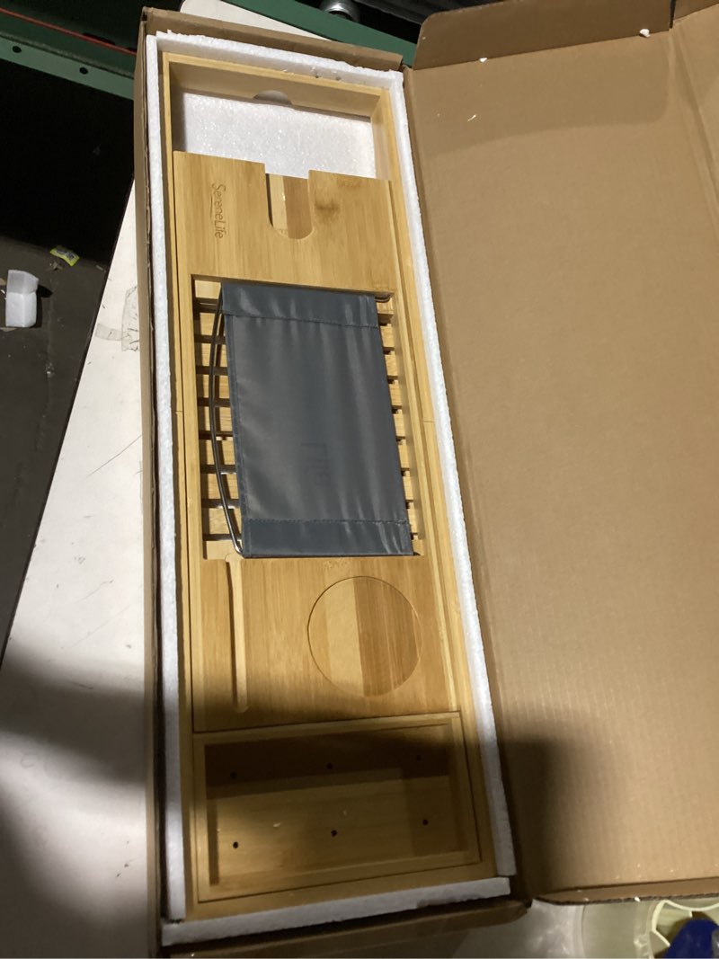 Condition photo showing Good Condition for SereneLife Premium Bathtub Tray Caddy, Expandable Bath Tray, Unique House Warming Gifts, Gift for Mom, Women, New Home, Wedding, Anniversary, Bridal Shower, Universal Fit for All Tub - Classic 1) Classic Modern