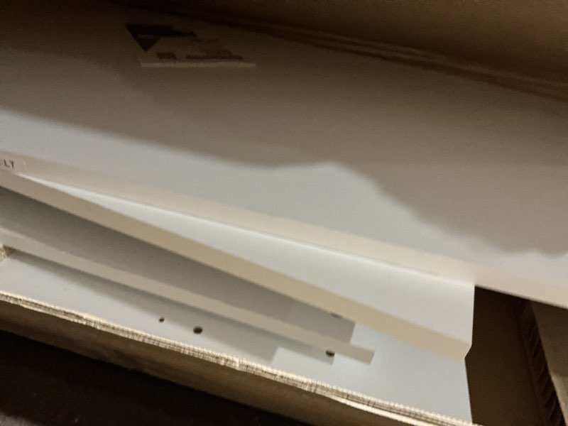 Condition photo showing As Is for possibly missing parts tvilum desk with 5 drawers, white