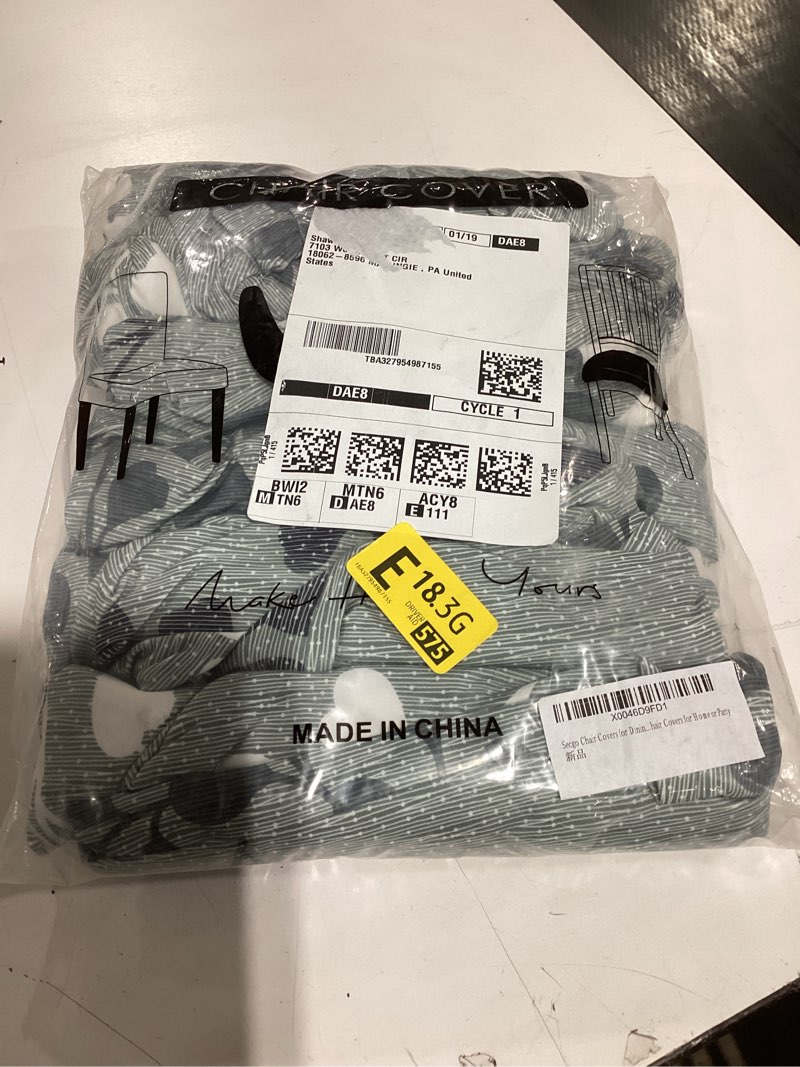 Condition photo showing Good Condition for Secgo Chair Covers for Dining Room 6 Pack, Stretch Dining Chair Cover, Washable Spandex Kitchen Parsons Chair Slipcovers, Blue Chair Covers for Home or Party 6PC Floral Fresh