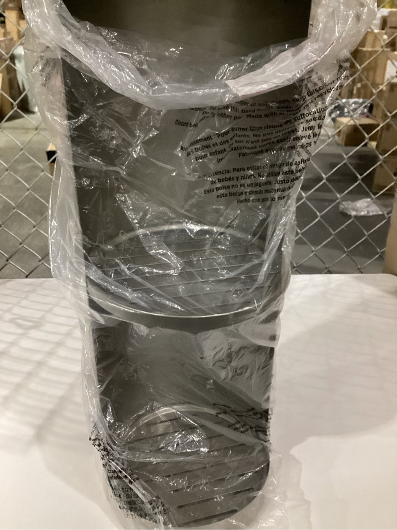 Condition photo showing As Is for iDesign Freestanding 3-Tier Rotating Bathroom Organizer - Satin