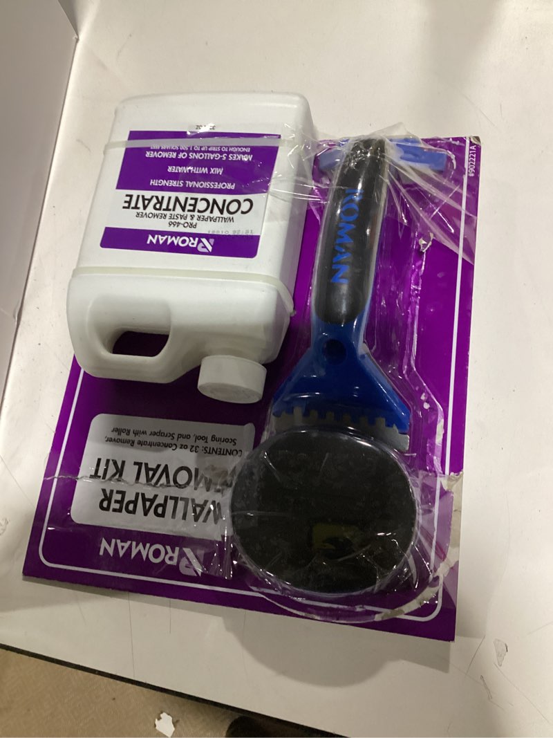 Condition photo showing New/Like New for Wallpaper Removal Kit - Concentrate (32 oz), Perforating Scoring Tool, and Angled Scraper for Home Improvement - Yields 5 Gallons of Remover (1500 sq. ft Coverage)