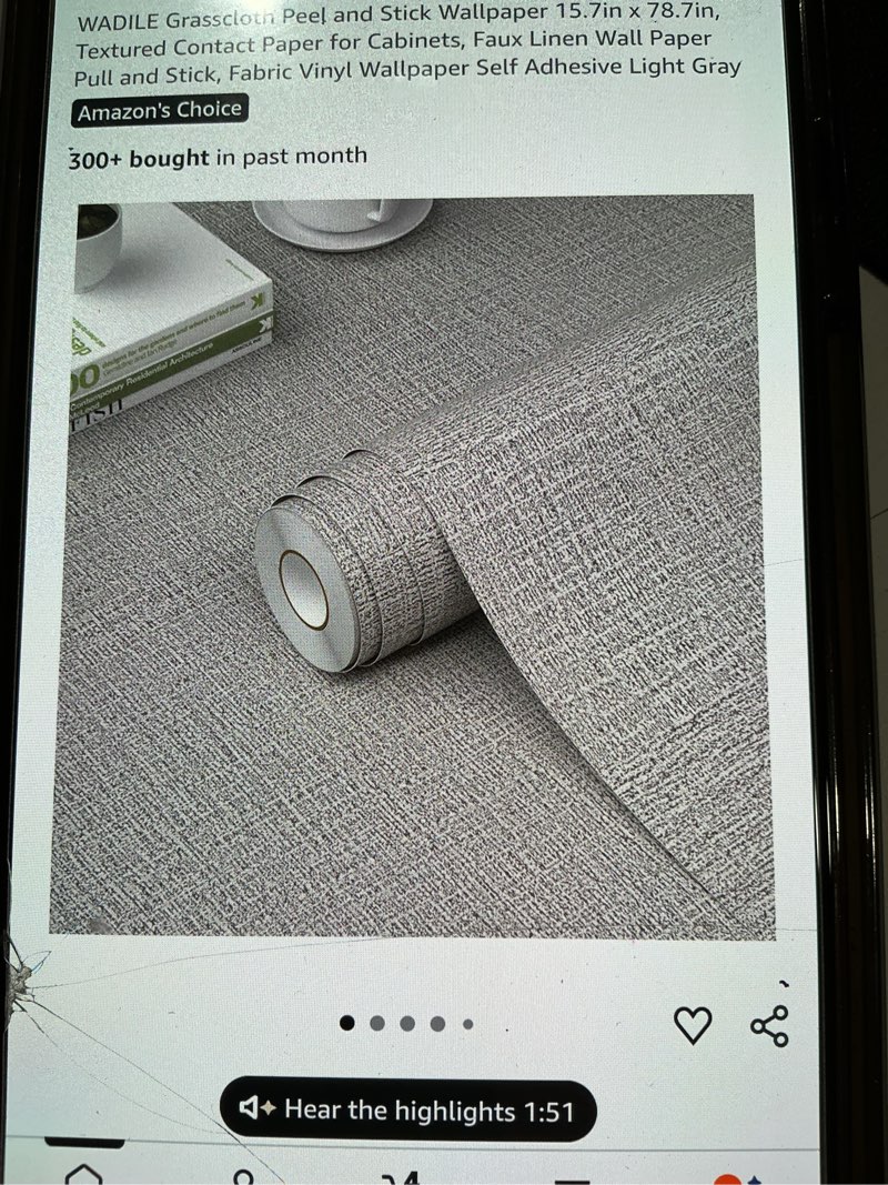 wadile grasscloth peel & stick wallpaper. 15.7”x78.7” . textured contact paper for cabinets, faux linen wallpaper. 