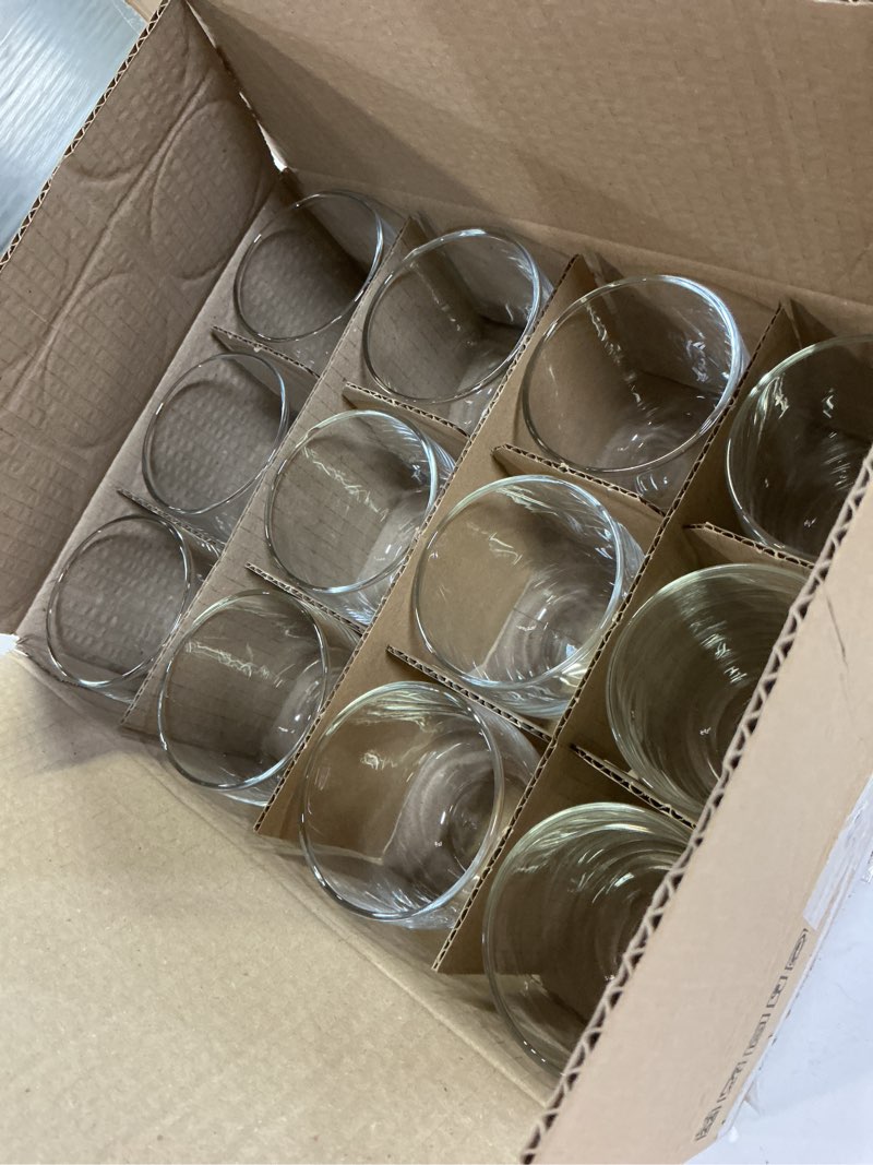 Condition photo showing Good Condition for ziliny 24 pcs 6 oz stemless clear wine glasses glass cups recyclable drinking glasses for red or white wine cocktail supplies party