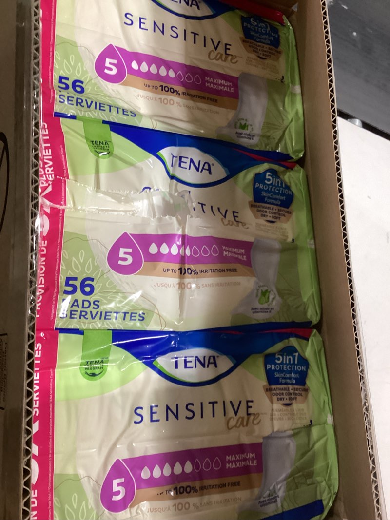 Condition photo showing New/Like New for tena sensitive care incontinence pads for women, bladder control & postpartum, maximum absorbency, regular - 168 count regular 168