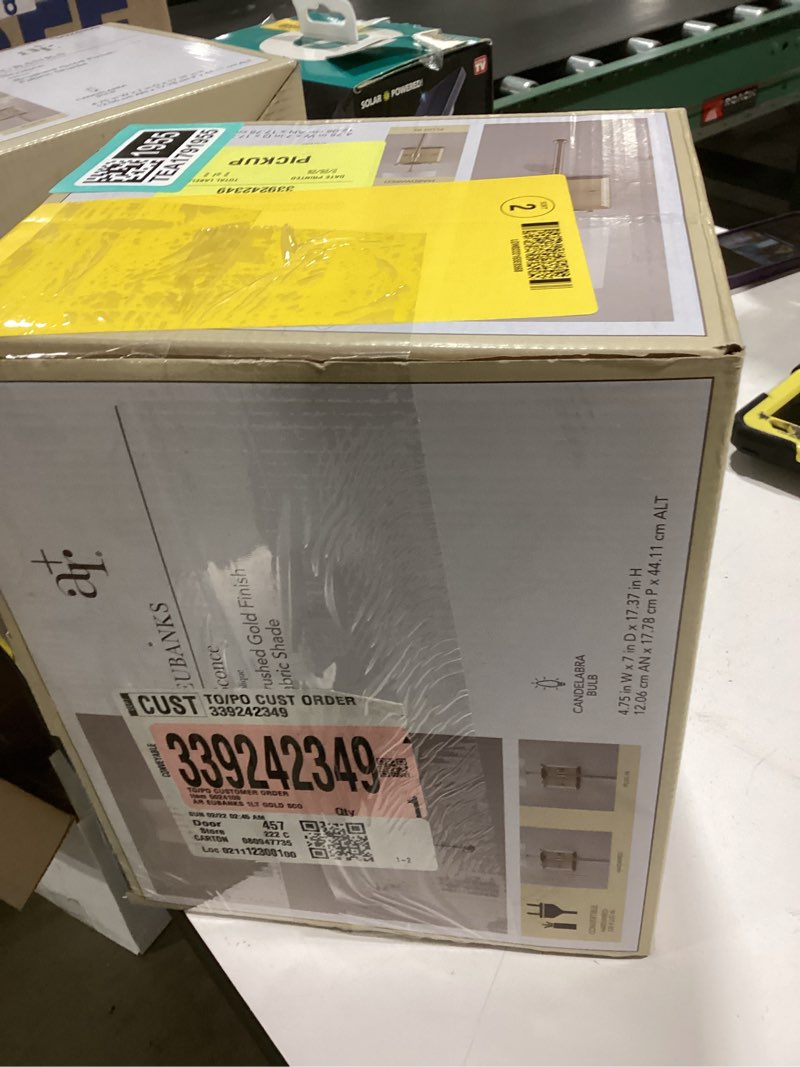 Condition photo showing Good Condition for allen + roth Eubanks 4.75-in W 1 -Light Brushed Gold Transitional Wall Sconce