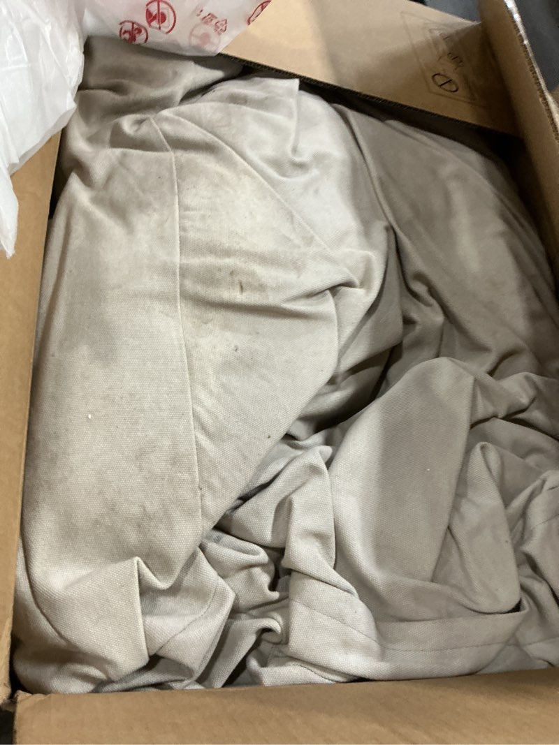 Condition photo showing As Is for sytopia 42" outdoor canvas dog bed – ultra-durable, waterproof, washable, removable cover – comfort for extra large dogs – perfect for patio, crate, or adventure (light grey) x-large