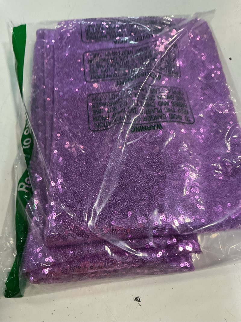 Condition photo showing Good Condition for sparkly sequin backdrop curtain 4 pcs 2ftx8ft wedding party backdrop lavender sequence sequin photo booth backdrop lavender 4 pcs-2ftx8ft