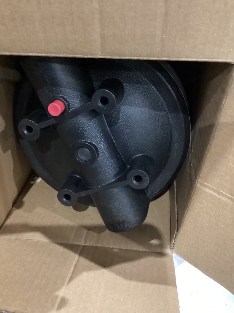 Condition photo showing As Is for pentair pentek 150237 big blue filter housing, 1" npt #10 whole house heavy duty water filter housing with high-flow polypropylene (hfpp) cap and pressure relief button, 10-inch, black/blue blue 1 count (pack of 1) pressure relief 1 inch npt