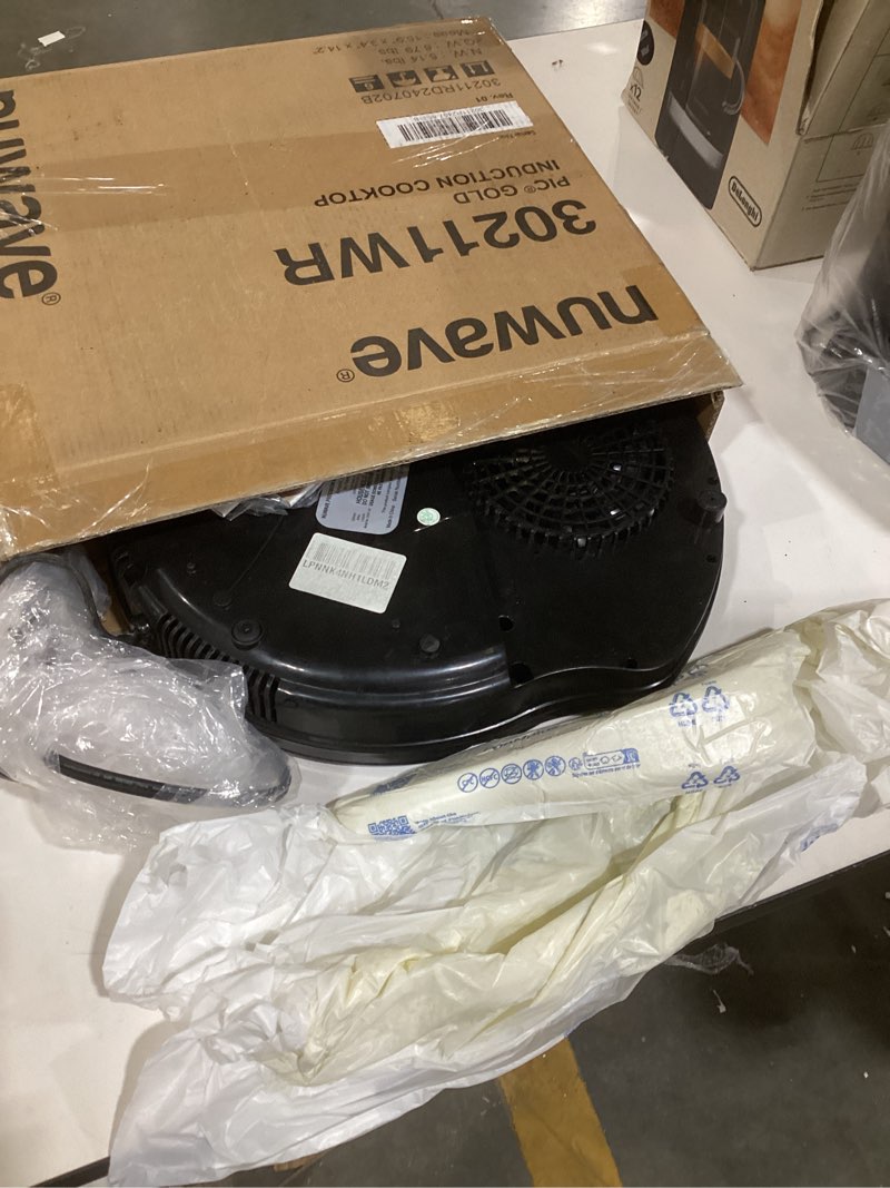 Condition photo showing As Is for Nuwave Precision Induction Cooktop Gold, 12” Shatter-Proof Ceramic Glass Surface, Large 8” Heating Coil, Portable, 51Temp Settings 100°F to 575°F, 3 Wattage Settings 600, 900, and 1500 Watts