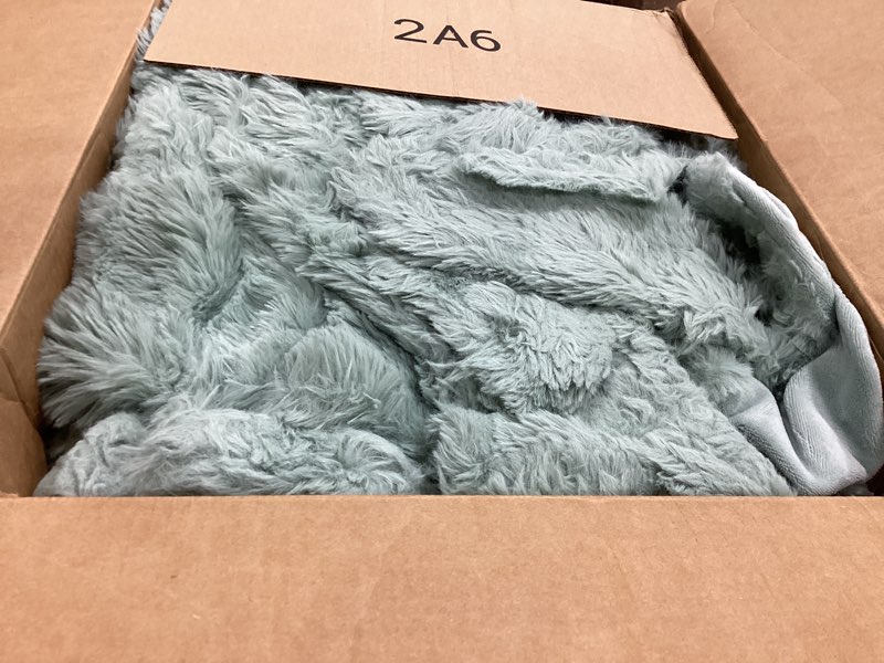 Condition photo showing Good Condition for lotus karen faux fur throw blanket sage green - big bubble rabbit fluff blanket for couch bed sofa,softest fluffy fuzzy cozy blanket,plush thick furry shaggy warm blankets for women,108x90 inches sage green king (108" x 90")
