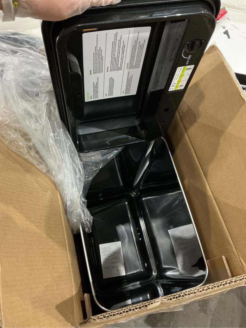 Condition photo showing Good Condition for eko mirage-t 50 liter / 13.2 gallon touchless rectangular motion sensor trash can, brushed stainless steel finish