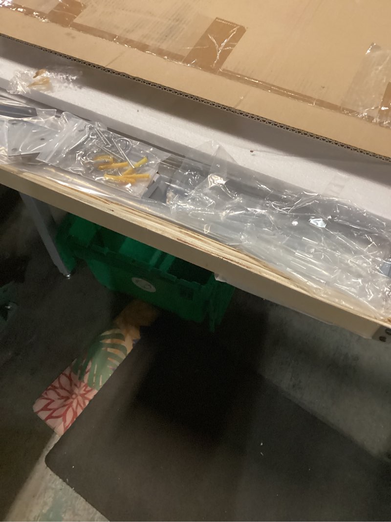 Condition photo showing New/Like New for Wilprep Range Backsplash, 30"x30" Stainless Steel Backsplash with Storage Shelf & Magnetic Knife Rack, Range Hood Stainless Steel Backsplash for Stove, Range Hood Wall Shield with Pre-Drilled Holes 30x30 in.