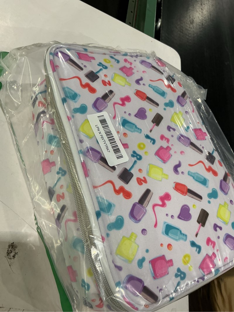 Condition photo showing Good Condition for nail polish organizer,nail organizers and storage for nail tech,nail polish carrying case bag holds 40 bottles and nail lamp,portable nail polish holder for nail supplies,nail polish print pattern
