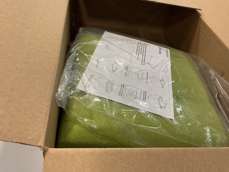 Condition photo showing As Is for BRIAN & DANY 15 Inches Ottoman with Storage, Square Small Storage Ottoman Foot Rest with Legs, Ottomans Foot Stool for Dorm, Living Room, Entryway (Bright Green) Bright Green 15"D x 15"W x 15"H