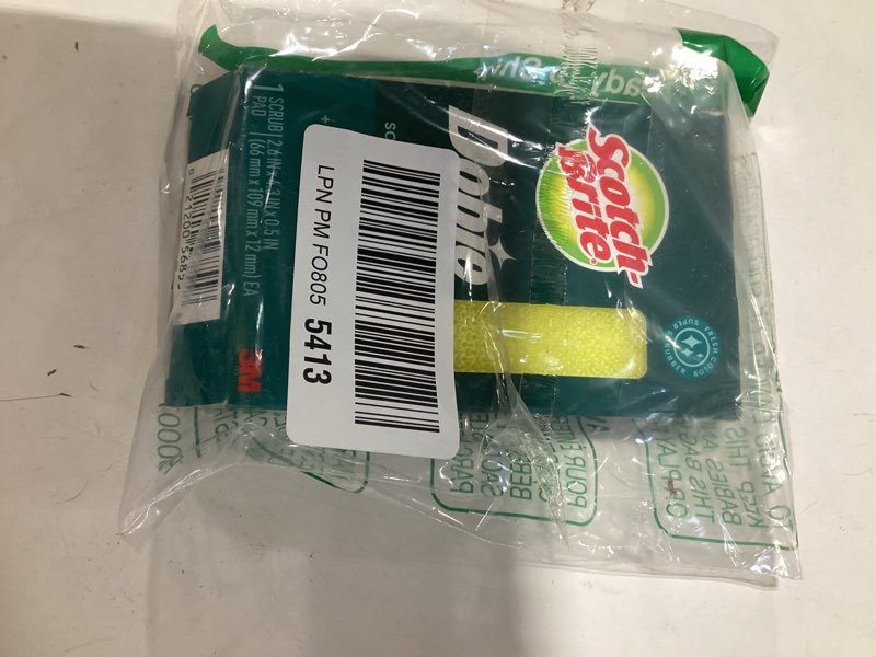 Condition photo showing Good Condition for scotch-brite dobie pad, sponge for all purpose cleaning of kitchen, bathroom, and household, non scratch cleaning pads safe for non-stick cookware, 1 dobie pad yellow 1 pack