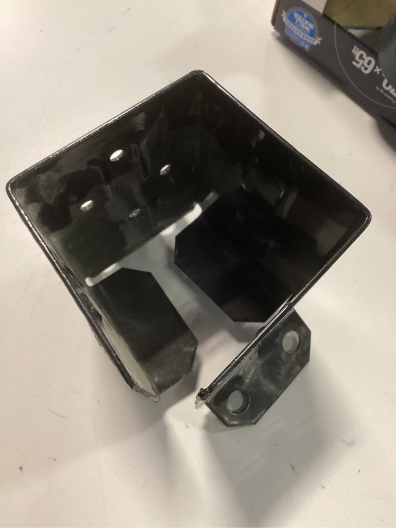 Condition photo showing As Is for simpson strong-tie 5.6 in. h x 3.83 in. w 12 ga. steel ez base