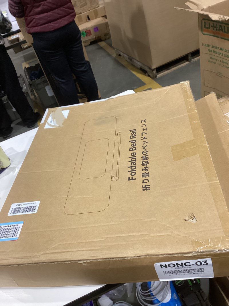 Condition photo showing As Is for Ciilee Baby Bed Rail for Toddlers Portable Travel Kids Beds Guard Rails for Queen Bed Foldable Children Side Railing for Twin Beds Adjustable Bedrail Barandas para Camas de Niños?Grey,48in 47.24Inch Grey