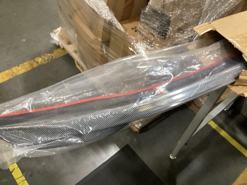 Condition photo showing Good Condition for spoiler wing compatible with 2024 2025 2026 ford mustang 7th gen s650 coupe rear spoiler trunk wing lip abs plastic for mustang ecoboost gt dark horse accessories (glossy carbon fiber pattern) glossy carbon fiber pattern compatible with 2024 2025 2026 ford mustang