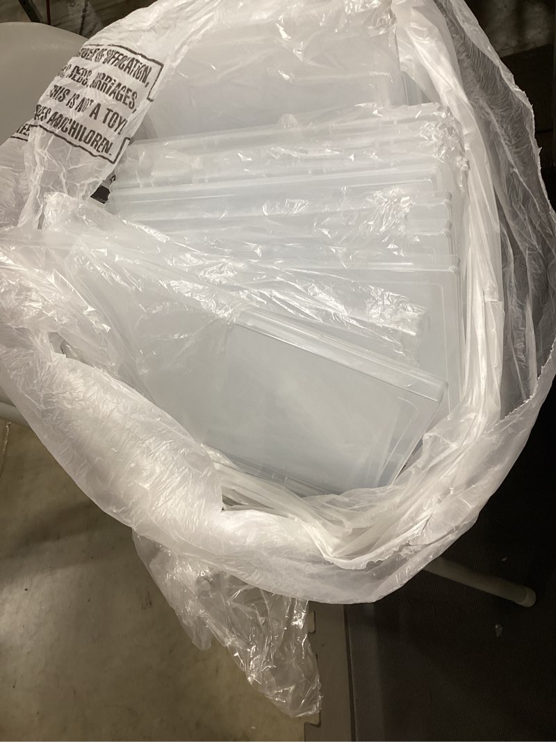 Condition photo showing Good Condition for 16 pack paper storage boxes, scrapbook paper storage fits 8.5\\\" x 11.5\\\" a4 letter, stackable plastic paper storage with snap for protecting scrapbooks, photos, game card, office supplies, files 16 pcs
