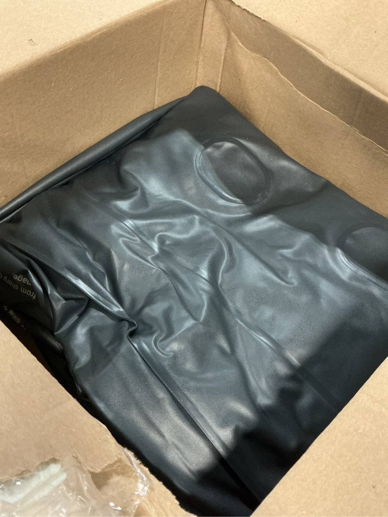 Condition photo showing As Is for idoo queen air mattress with built in pump, 18 raised comfort inflatable blow up mattress, upgraded support structure portable air bed for camping, guests and home, colchon inflable, gift for mom grey queen