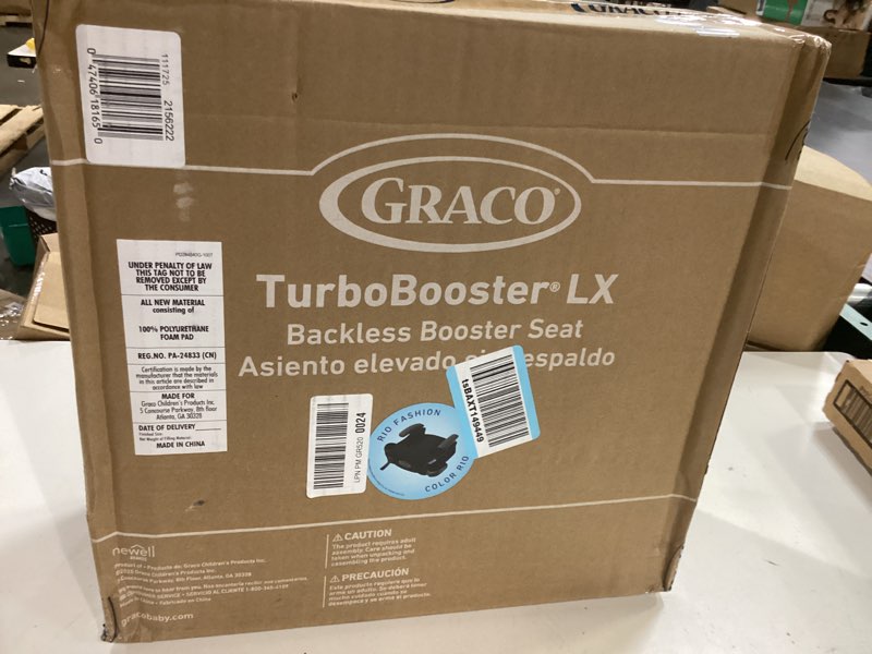 Condition photo showing New/Like New for graco® turbobooster® lx backless booster with affix latch | backless booster seat for big kids transitioning to vehicle seat belt (rio)