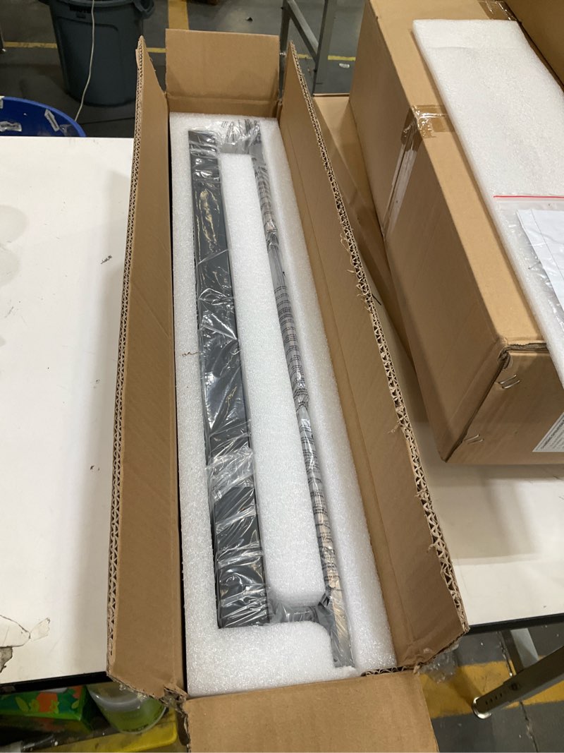 Condition photo showing New/Like New for led bathroom vanity light: 24in matte black acrylic modern lighting fixtures - 3-light contemporary smoke design wall lights fixture over mirror 3000k black 3 light