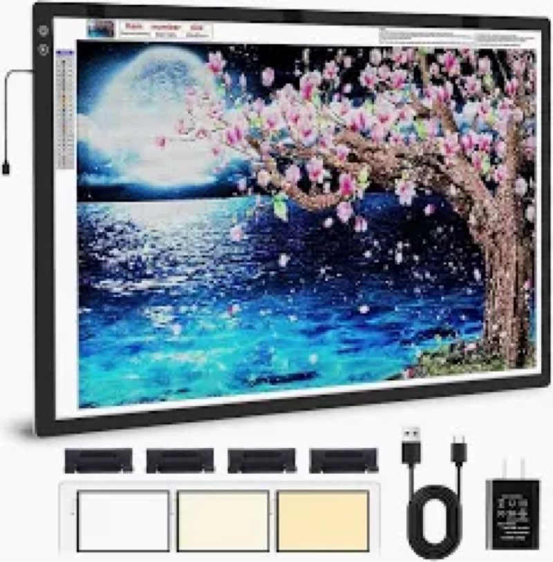 Zocelight A1(35.4''x 23.6'') Large Rechargeable Light Pad for Diamond Painting,6 Levels & Stepless D