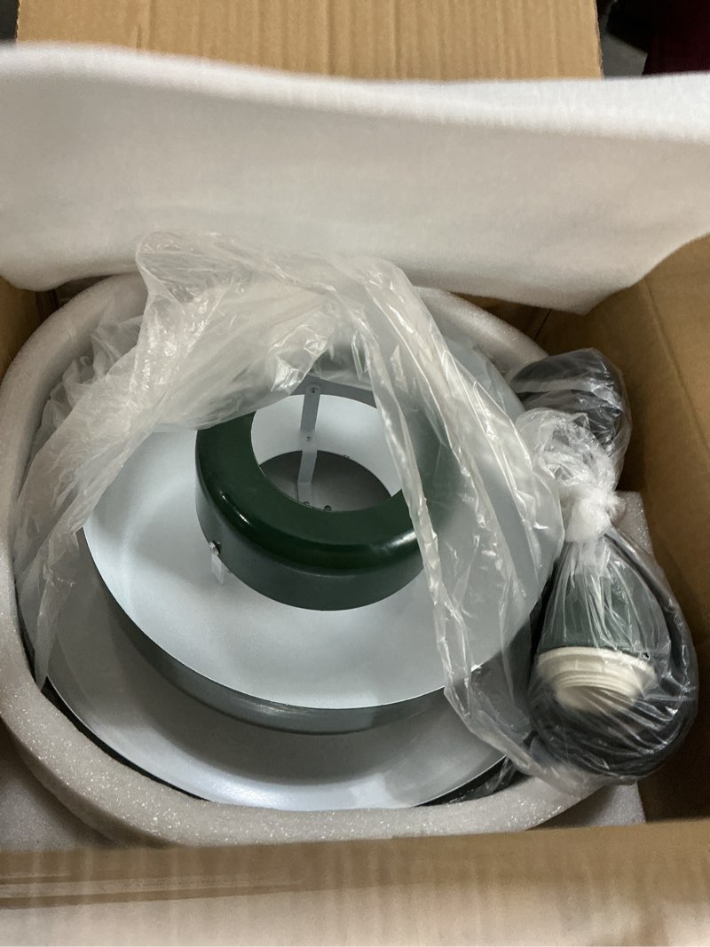 Condition photo showing Good Condition for Plug-in Green Pendant Light Fixtures, 16FT Hanging Lights with Plug in Cord 3-Layer Shade Mid Century Modern Hanging Lamp Pendant Lighting for Bedroom Dining Room Living Room