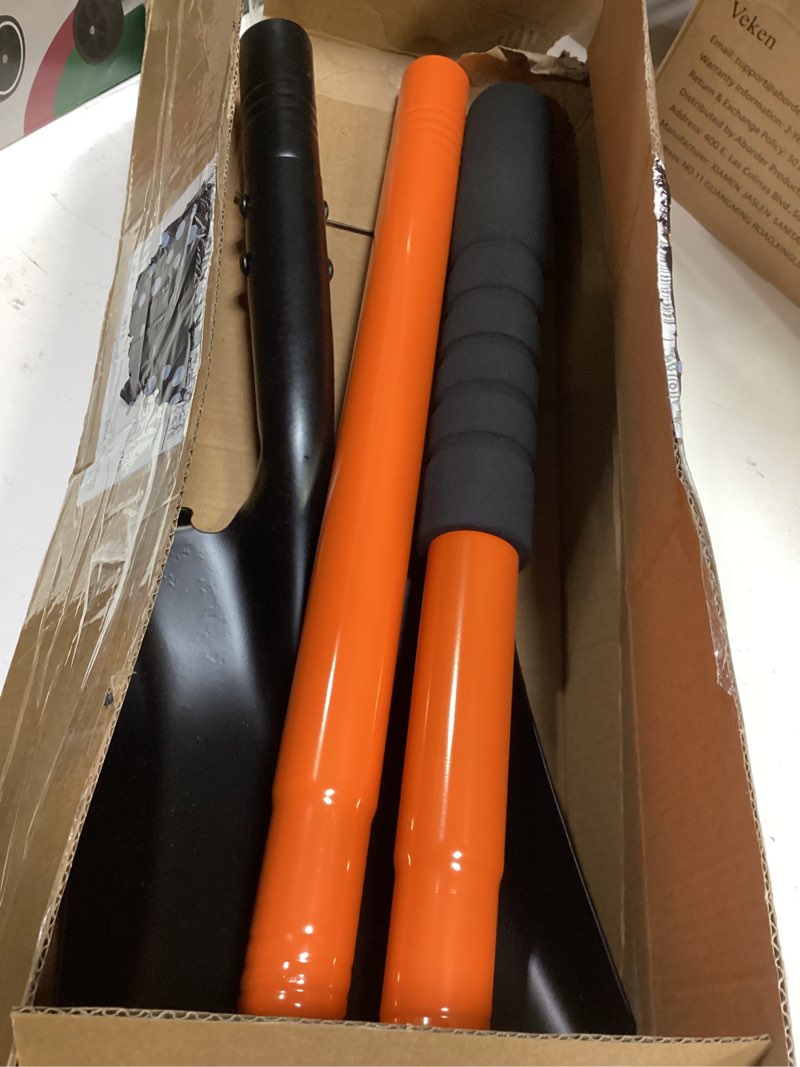Condition photo showing Good Condition for small square shovel 43.3inches heavy duty garden tools with metal handle, small transfer spade for digging camping car beach shovel, orange