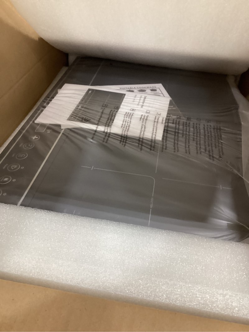 Condition photo showing New/Like New for double induction cooktop 1800w, portable 2 burner electric cooktop with button control, 10 power levels, 4-hour timer, safety lock, 110-120v