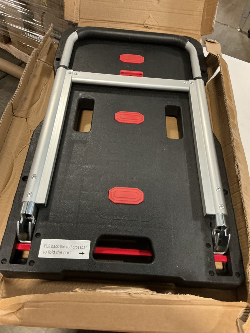 Condition photo showing Good Condition for platform hand truck portable trolly - fully folded compact push cart, 330lbs capacity heavy duty dolly practical handling tools for household industrial, noise reduction office moving truck